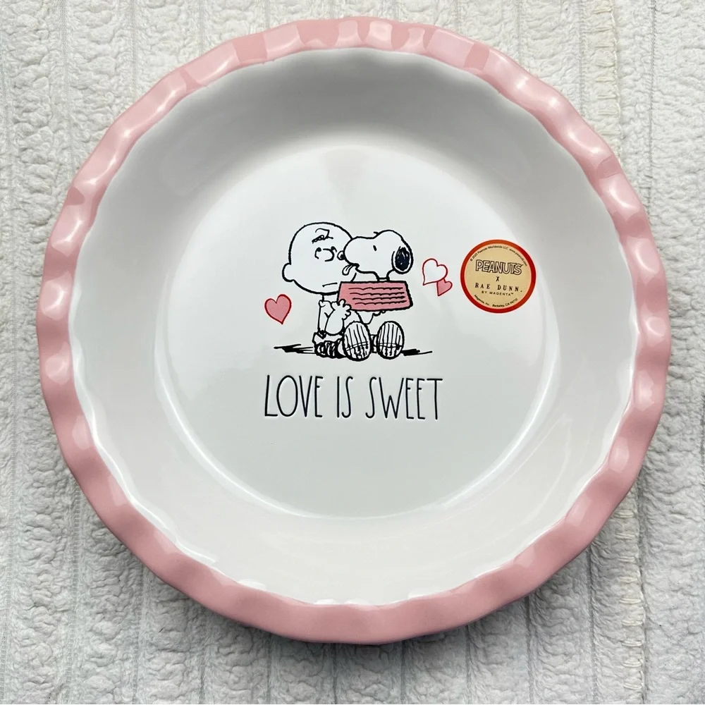 Rae Dunn Peanuts Snoopy Pink Baking Dish